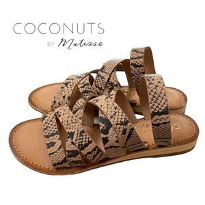 COCONUTS by MATISSE Ladylike Taupe Snake Wedge Sandals NEW 7